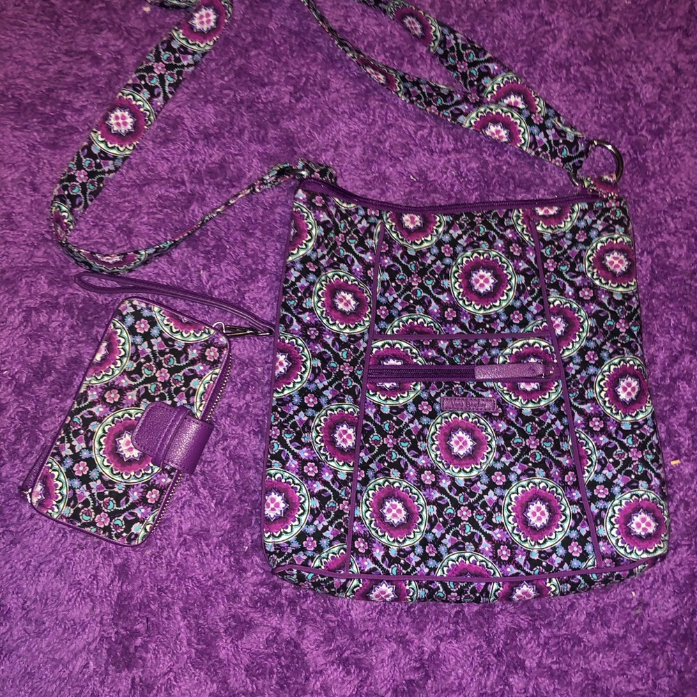 Lilac Medallion Vera Bradley Crossbody bag/ Wallet